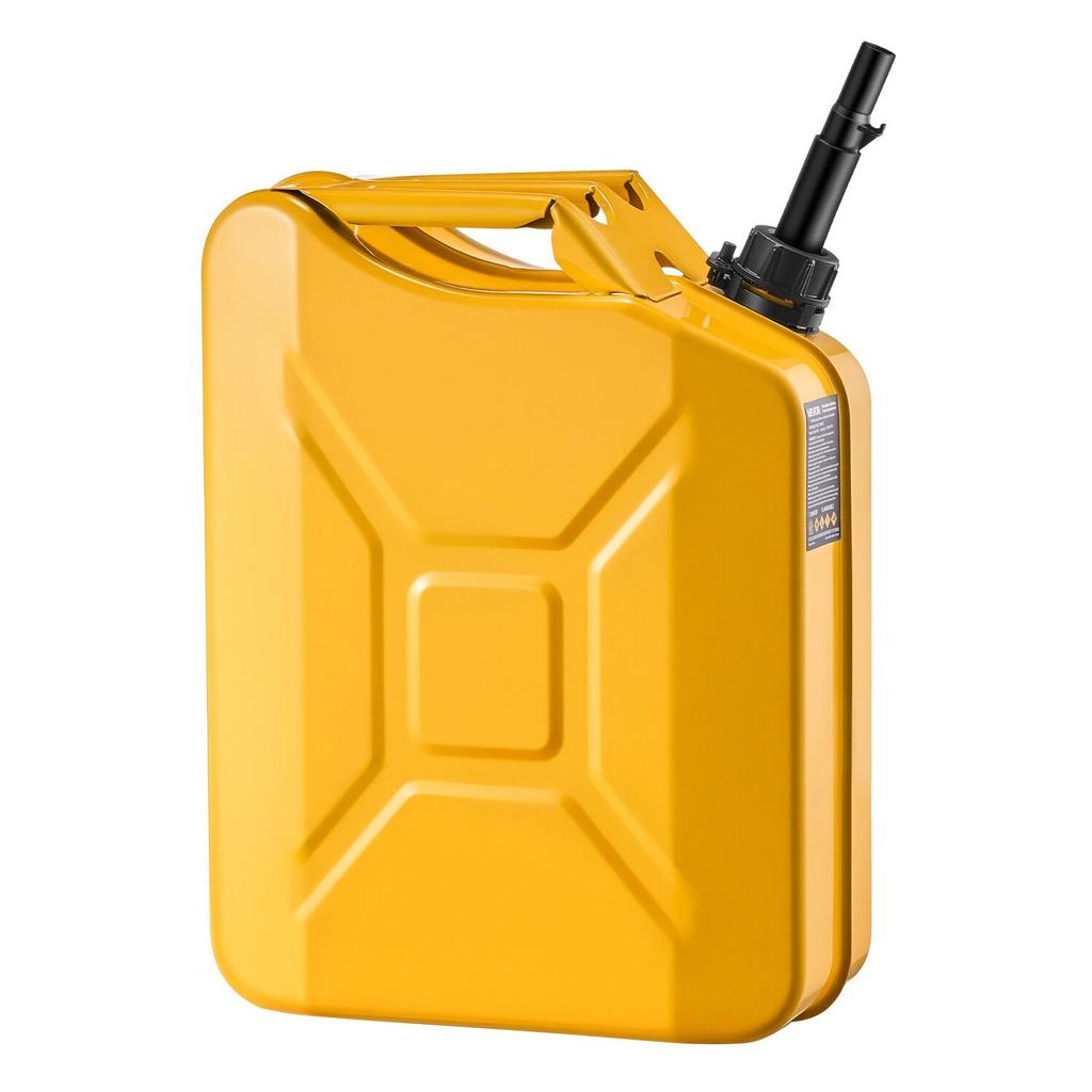 Metal Fuel Container, 20 L, Fuel Jerry Can with Spout and Comfort Handle, 6 L/min Max Flow Rate, Leakproof & Corrosion-resistant Metal Gas Tank Most
