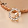 Women Scarf Accessory Rhinestone Round Ring, Sparkling Slide Decorative Ring Fashion Holder for Neckerchiefs Shirts Shawls Non-slip