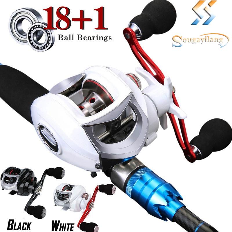 Baitcasting Reel 18+1 Ball Bearing Magnetic Brakes Fishing Reel Left/right Hand Bait Casting Reels
