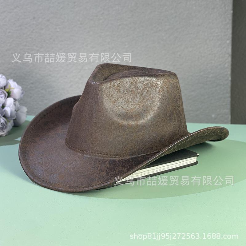 European and American retro texture western cowboy hat festival stage British top hat new trend jazz hat