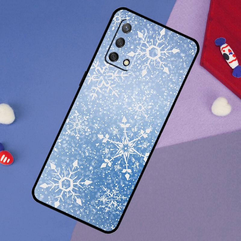 Чехол Снежинка Зима для Oppo A5 Pro A6 A57 A17 A78 A54 A74 A94 A76 A16 A96 A18 A40 A60 A80 A38 A58 A98 A15