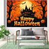 1pc 2D flat Halloween banner background cloth, create a horror atmosphere, home decoration, no power supply required——sym