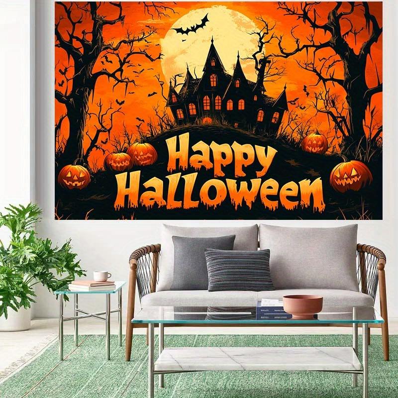 1pc 2D flat Halloween banner background cloth, create a horror atmosphere, home decoration, no power supply required——sym