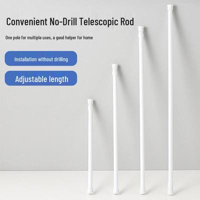 Белый телескопический карниз без сверления и набор крючков для кухни, ванной комнаты или шкафа