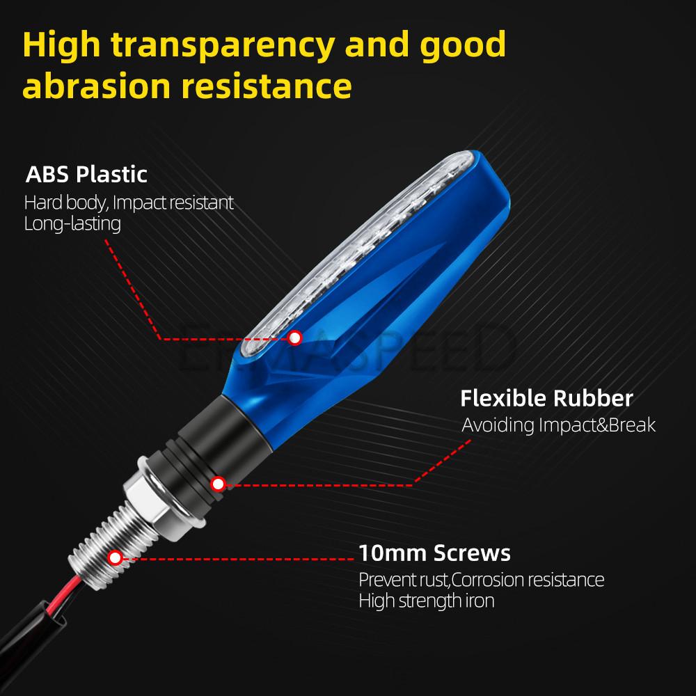 1 Pair Motorbike Turn Signal Lights Amber Led Blinker Indicators Carbon/Blue/Black Shell Front Rear Light for Motorcycle