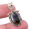 Natural Pietersite Gemstone 925 Solid Sterling Silver TwoTone Pendant 1.25" M8q50