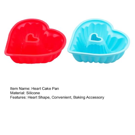 1Pc/2Pcs Heart Cake Pan 8 Inch Silicone Nonstick Heart Cake Molds Cheesecake Chocolate Cake Baking Tray for Making Wedding Valentine's Day Cakes
