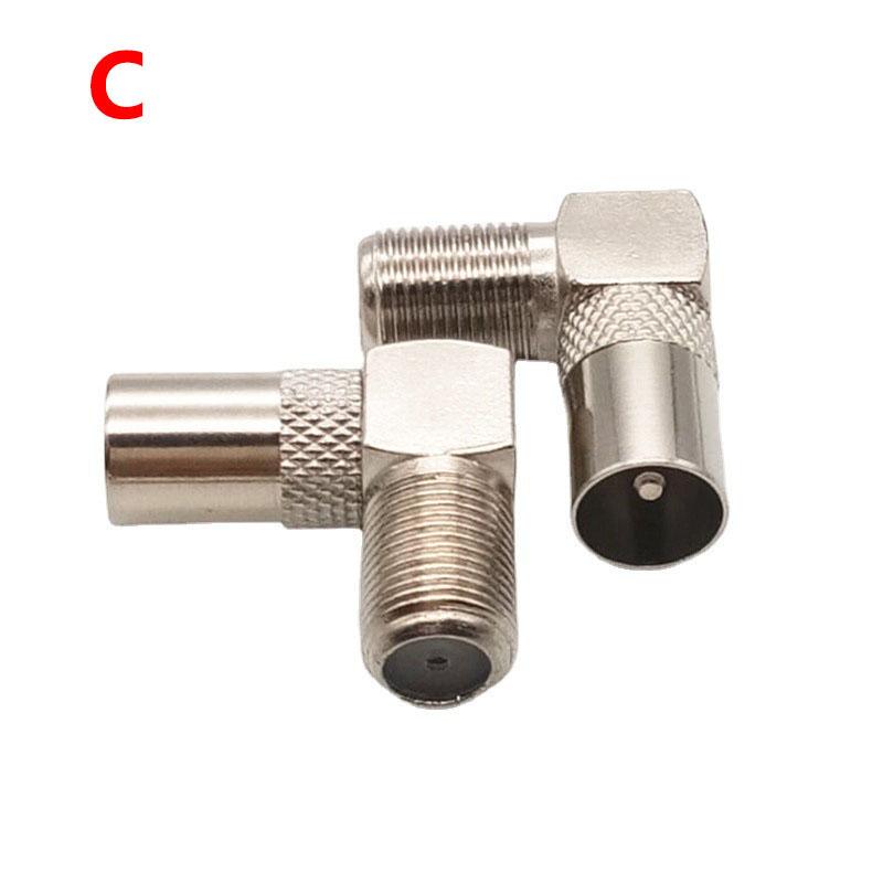 2 шт. RF штекер-мама к телевизору Мужской/гнездовой разъем-адаптер коаксиальный 90 градусов под прямым углом/прямой ТВ/F TV SAT F-TYPE