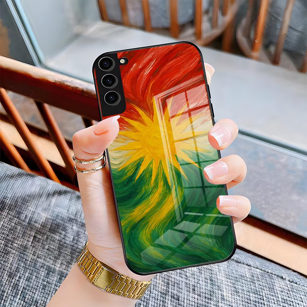 Чехол для телефона Флаг Курдистана Для Samsung S26 S25 Plus S20 S20 Plus S22 Ultra S23 FE S21 Plus S21 Ultra Стеклянная крышка