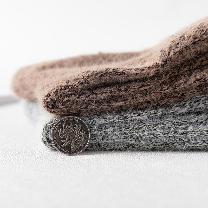 5 пар мужских новых зимних толстых теплых носков-гольф из кроличьей шерсти с имитацией хорька