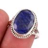 Sapphire(Simulated) Gemstone Handmade 925 Sterling Silver Gift Ring S.7.5 i3P60