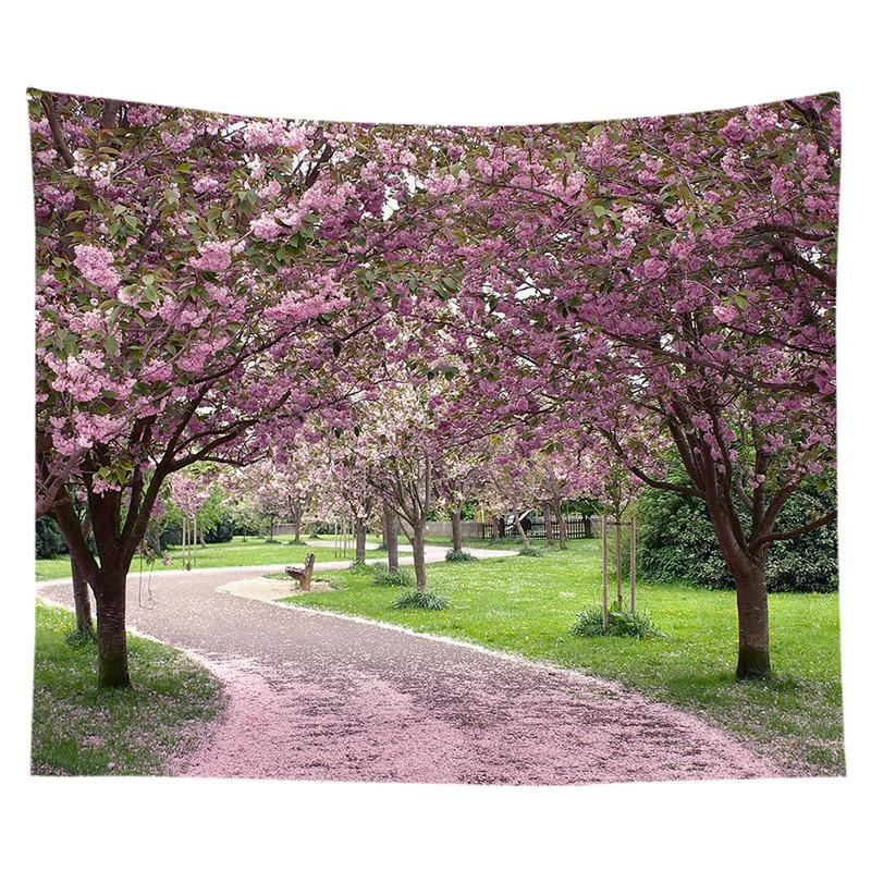 Красивый красный принт большого дерева, настенный гобелен с вишневым цветом, настенный гобелен в стиле бохо, настенный гобелен с мандалой, декоративный гобелен