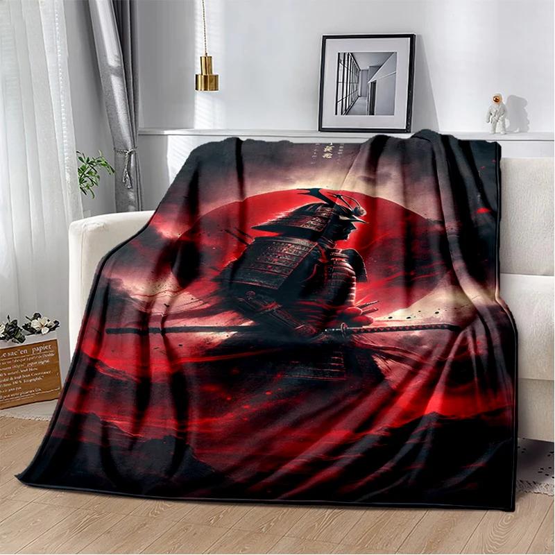 3D Japanese Samurai Bushido Katana Cartoon Game Blanket,Soft Throw Blanket for Home Bedroom Bed Sofa Travel Picnic Cover Kids