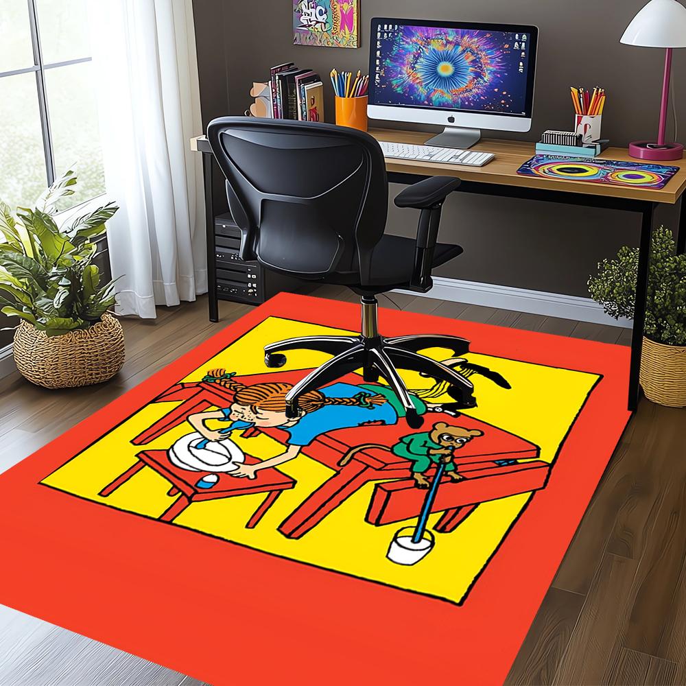 Pippi Longstocking Printed Carpet Rug for Office Chair Living Room Bedroom Kitchen Room Decor Gifts