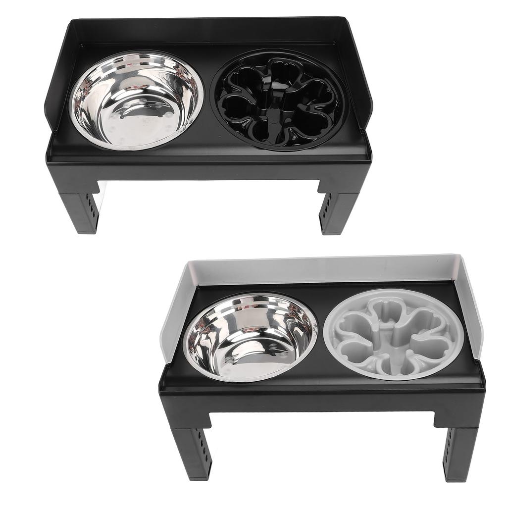 Миска для домашних животных с регулируемой высотой, защита шеи, прочная конструкция из нержавеющей стали для средних и больших размеров