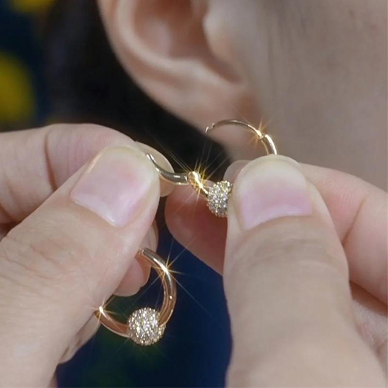 Элегантные Роскошные Серьги-клипсы в виде шара с полной бриллиантовой огранкой, Универсальный стиль, Уникальные нишевые серьги-клипсы, Модные украшения высокого класса