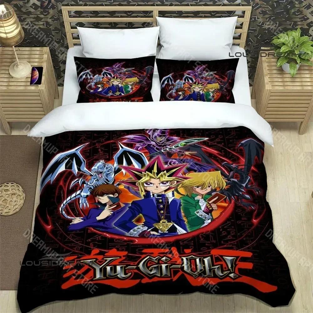 3D Печать YU-GI-OH! Постельное белье с принтами на карточках Изысканный комплект постельных принадлежностей Пододеяльник Комплект одеял для кровати Постельное белье Роскошный
