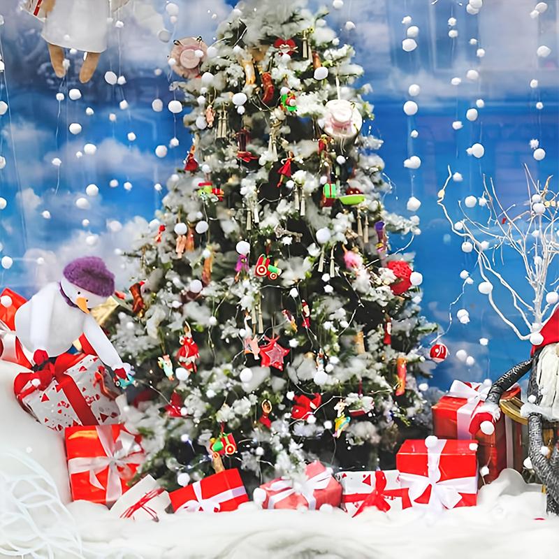 Рождественская атмосфера Имитация белого снега Украшение торгового центра Отель Хлопковая декорация сцены