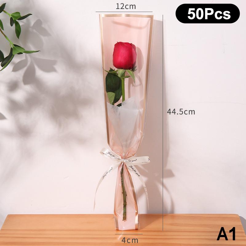 20/30/50 шт. Цветные обертки для цветов Прозрачный пакет для букета Обертка для цветов Водонепроницаемая DIY Подарок Цветочный декор