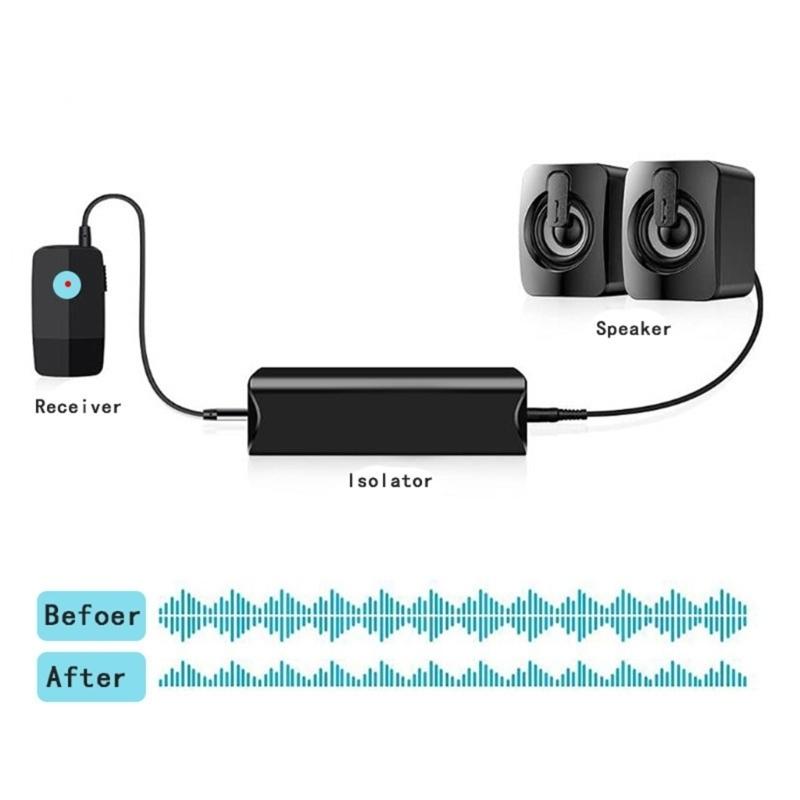 XA6H Play 3.5mm Ground Loop Noise Canceller for Mobile Devices Eliminates Hums in Car Systems