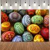Neon Light Happy Easter Photography Backdrop Colorful Splatter Brick Wall Bunny Egg Chicken Portrait Home Decor Photo Background17