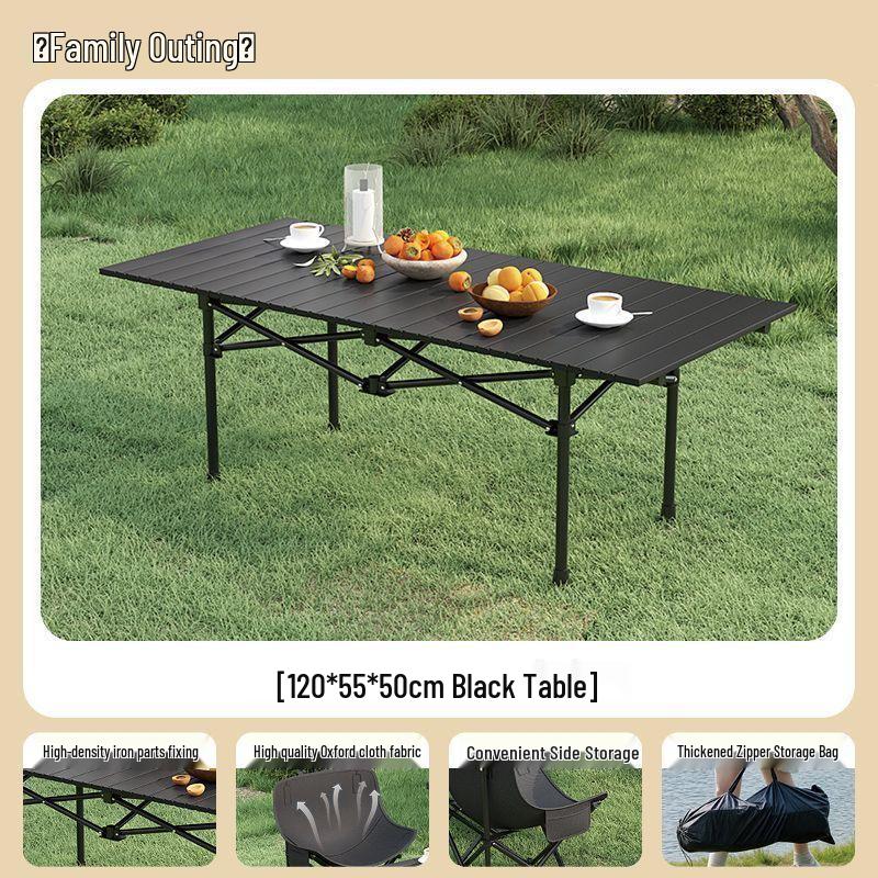High-Back Portable Moon Chair and Folding Table Set for Camping and Picnic
