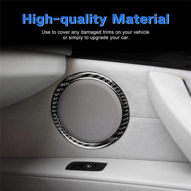 DTC2 For BMW Z4 E89 2009-2016 Carbon Fiber Car Door Speaker Trim Loudspeaker Decoration Sticker Accessories
