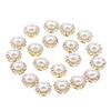 20 Pieces Faux Pearl Buttons Rhinestone Embellishments Flatback for DIY 12mm
