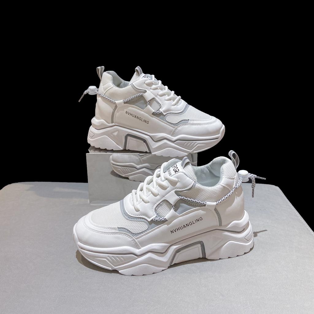 Platform Dad Shoes Women's Summer 2025 New Breathable Ulzzang Korean Version Wear-resistant, Comfortable Little White Shoes Women's Tide