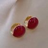 Festive Red Acacia Bean Earrings Earbuds Personalized Thick Gold-plated Earrings Without Losing Color