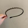 Золотистый цвет Черные металлические цепочки Женская повязка для волос Аксессуары для волос ПУ цепочки Ободок для волос Корейский обруч для волос