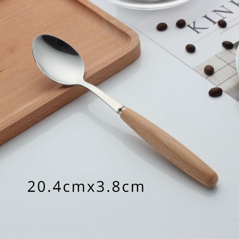 HANYANG креативная деревянная ручка из нержавеющей стали, западный нож и вилка, бытовая гостиничная ложка, рисовая ложка, суповая ложка, десертная ложка