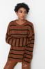 Women's Fashionable Stylish Sweater Black Wide Fit Couple Striped Knitwear Sweater