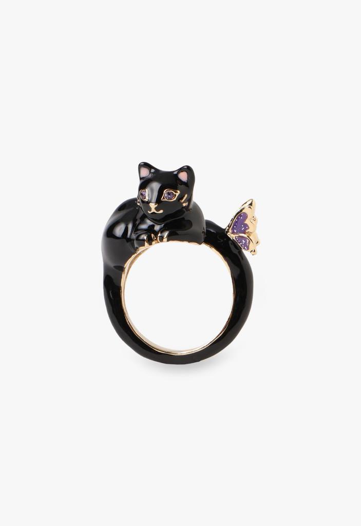Кольцо с мотивом черной кошки SAMR0780LLXD [Anna Sui]
