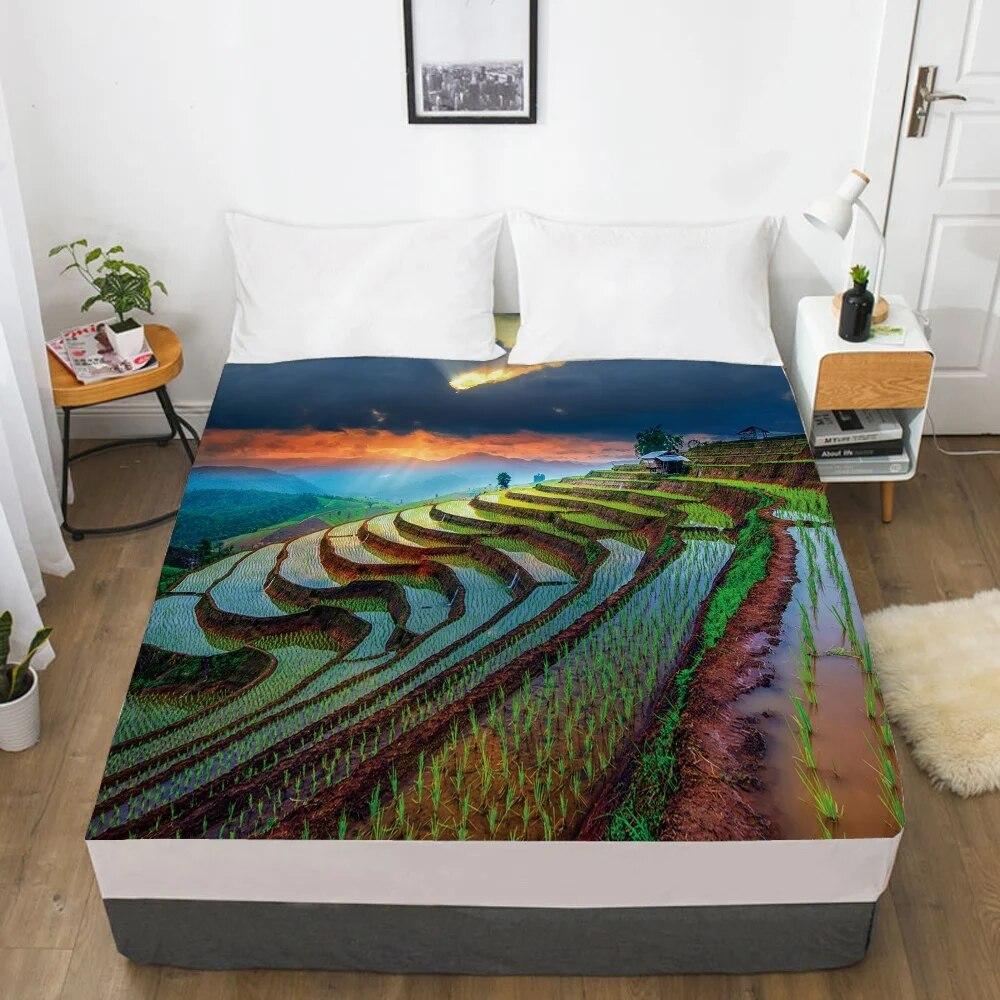 Эластичная простыня на резинке 160x200/180/200/150x200 Наматрасник Чехол на кровать 1 шт. Ясень