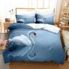 Swan Duvet Cover Set Twin Swan Bedding Set Microfiber Queen King Size Birds Romantic Style Quilt Cover Wild Animals for Girl Boy