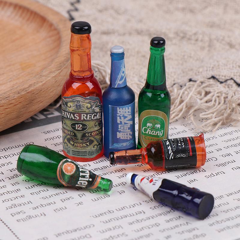 5 шт. 1:12 кукольных миниатюрных бутылок для напитков, модель кукол, кухонные принадлежности