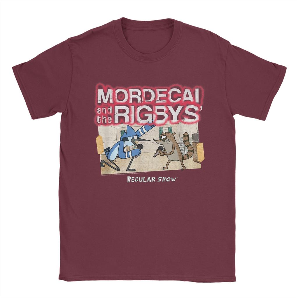Regular Show Mordecai and The Rigbys Band TShirts Men Creative 100 Cotton Tees O Neck Short Sleeve T Shirt Plus Size Tops