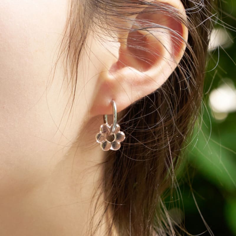 FANTASTIC PLANET refreshing flower ring earrings (3colors)