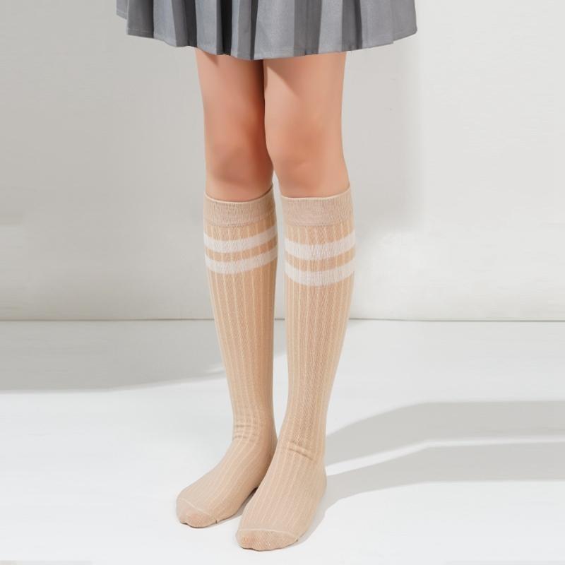 Хлопковые носки из телячьей кожи для женщин, японские носки JK, длина до колена, средние, модные, для девушек, студентов, в полоску, в стиле колледжа