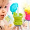 With Straw Safety Drink Straw Cap Feeding Children Water Bottle Cap Splash Proof Fruit Juice Soda Water Bottle Rotary Cap Termos