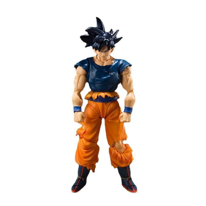 Dragon Ball Shf Anime Son Goku Mo Qi Free Extreme Intent Blue Fight Vest Built in Iron Wire Joint Movable Collection Doll Gift