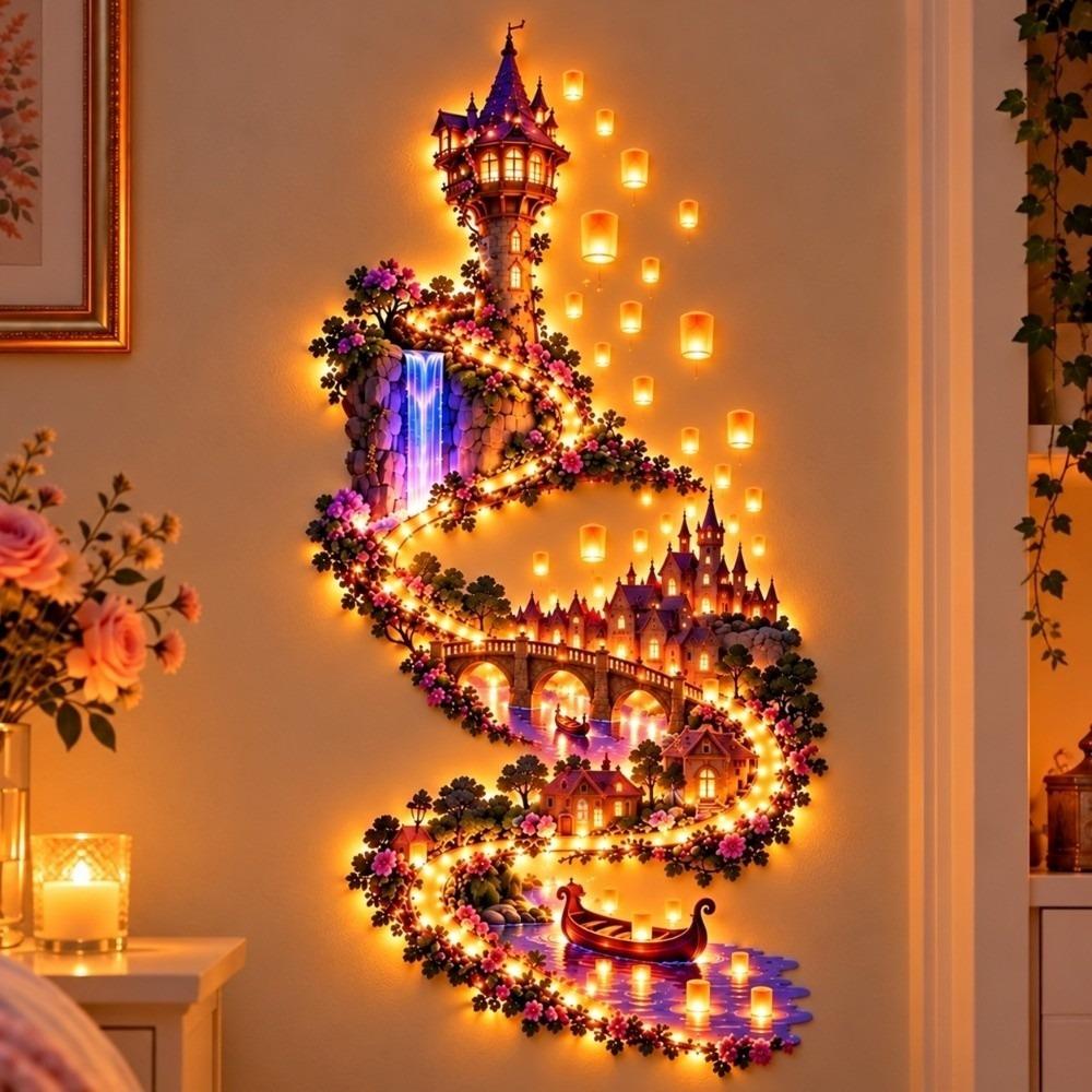 Warm White Light Christmas Wall Light Fairy Tale Style LED Wall Hanging Home Indoor Decor