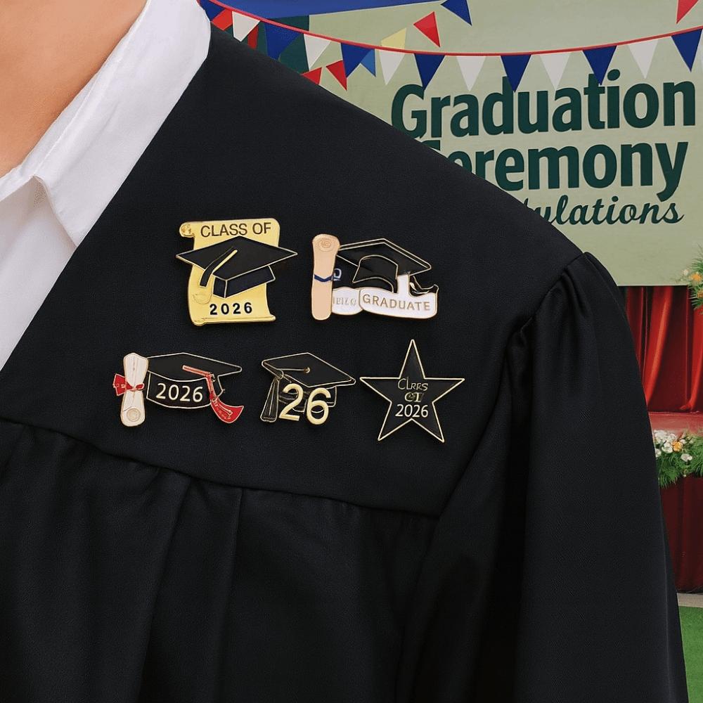 Цинк Цинковый сплав Выпускной сезон Значки Выпуск 2026 Докторская шляпа Брошь Академическая шапочка Броши Подарок студенту