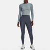 Under Armour Футболка Rush Series Solid Casual с логотипом и длинным рукавом, с круглым вырезом, женские топы, цвет Harbor-Blue 1373930-465