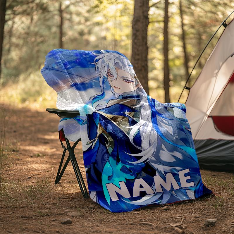 Personalized Custom Name Blanket - Genshin Impact characters Print Design,Blanket for Sofa,Bed,Travel,Camping - Soft and Warm, Great Gift