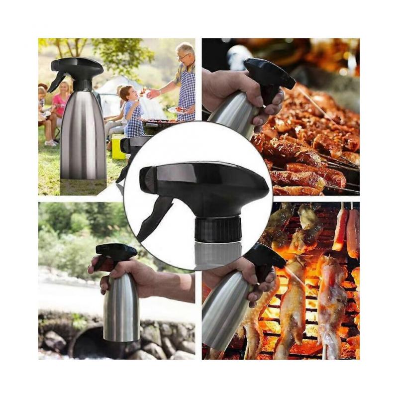 Stainless Steel Oil-Spray Bottle Kitchen Olive Oil Sprayer for BBQ Cooking 500ml