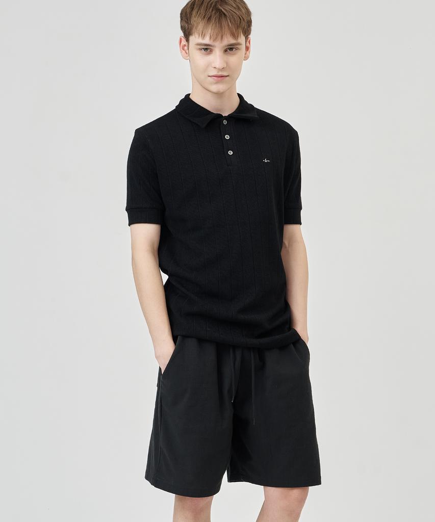 THE-ABON Terry Cotton Wide Half Pants Ivory