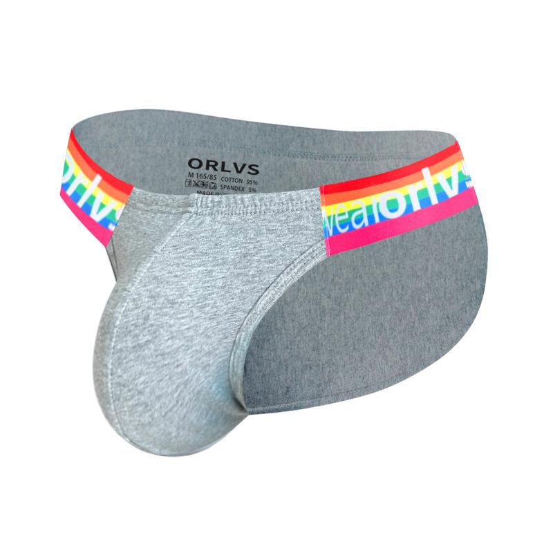 Мужская эротическая одежда, сексуальные мужские треугольные брюки с высоким разрезом, радужного хлопка, для спорта и фитнеса, с низкой талией и приподнятыми бедрами, персонализированное модное мужское нижнее белье