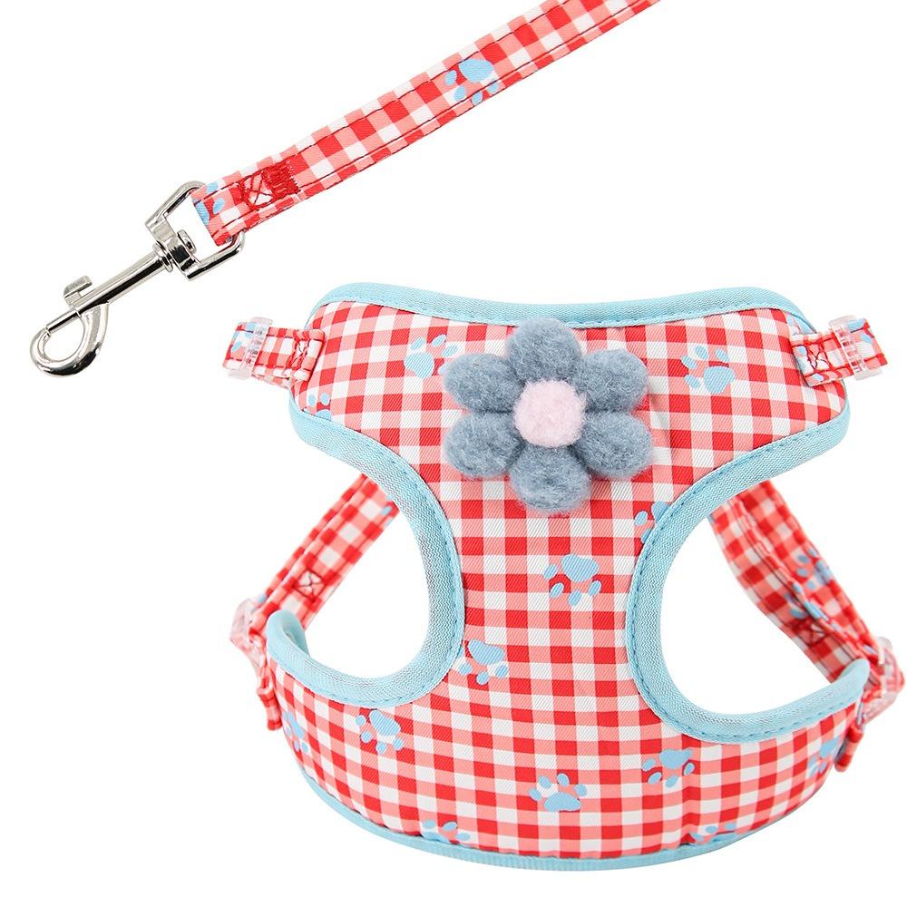 Breathable Dog Harness Leash Set Vest Type Dog Chest Strap Cat Traction Rope Puppies Kittens